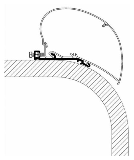 Markisen Flat-Dach-Montage-Adapter für Omnistor Markisen Serie 6, 300 cm