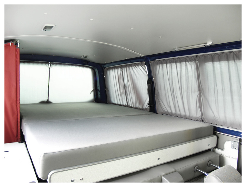 VW T6/5 KR Vorhang Set grau - Lichtdurchlässig