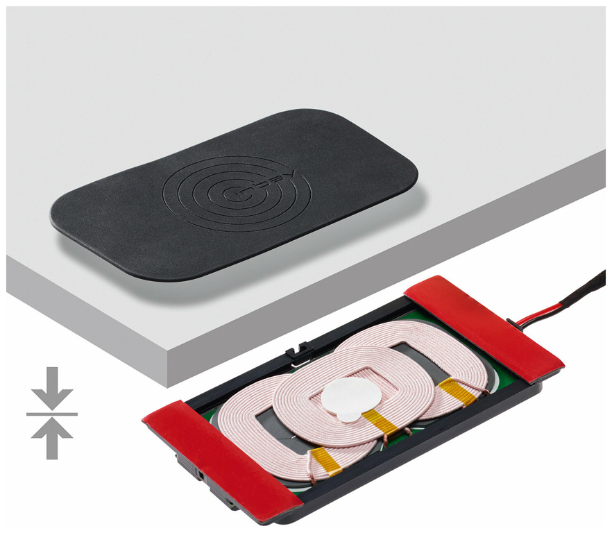 Wireless Charger Nachrüst-Kit 3 Spulen mit Pad + LWL