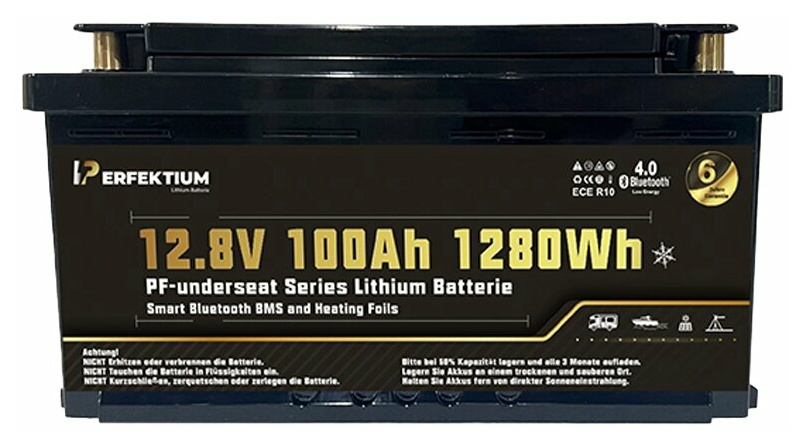 Lithium Batterie PF-Underseat-12 mit Heizung, 100 Ah