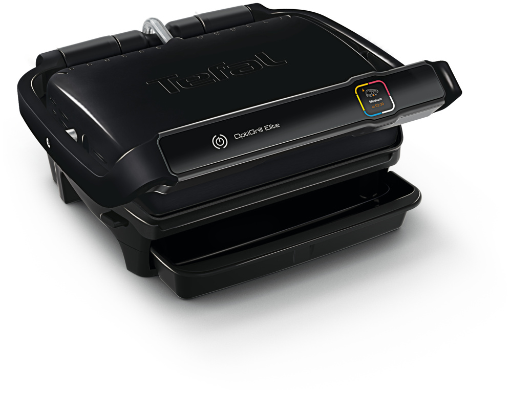 Tefal OptiGrill Elite GC7508 Kontaktgrill mit Grillassistent, Schwarz GC750810