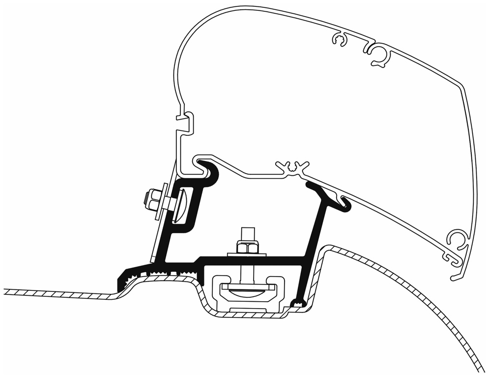 Thule Adapter für Sprinter 2006-2018 / VW Crafter 2007-2016 TO Serie 6 & 9