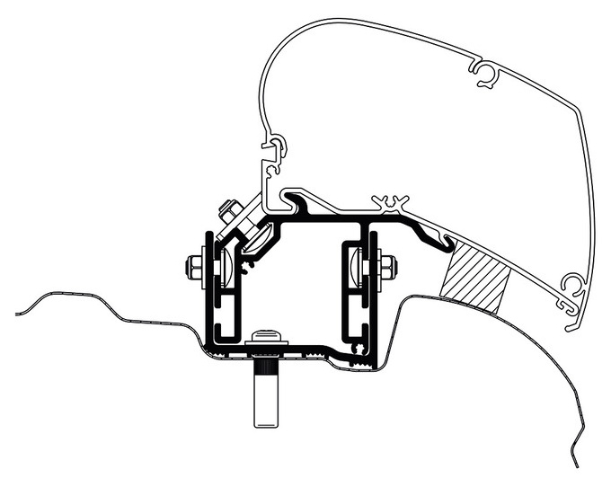 Adapter für Omnistor Markise - VW Crafter ab 2017 UK-Version