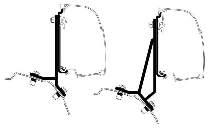 Markisenadapter für Thule 4200 - Ford Transit/Tourneo Custom Minivan Fixed, Rech