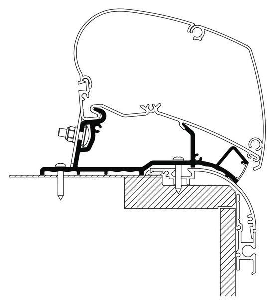 Thule Dach-Montage-Adapter Caravan Roof LED, 500 cm