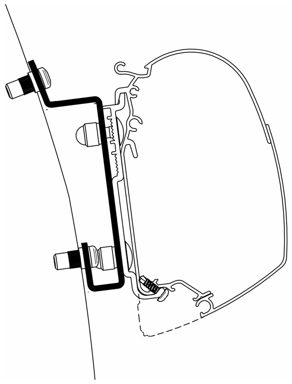 Adapter für Ford Transit ab Bj. 2014/05 High Roof H3 zu TO Serie 5