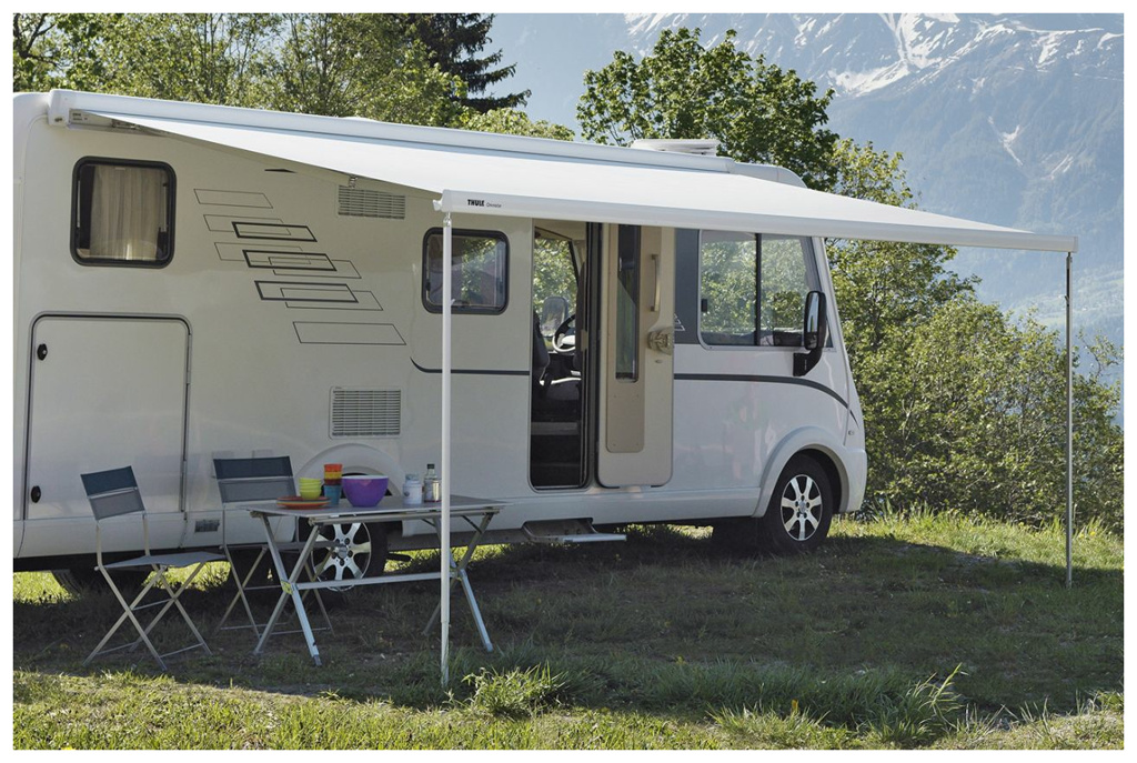 Thule Omnistor 8000 Markise, 4,5 x 2,75 m, eloxiert, Tuch Mystic Grau