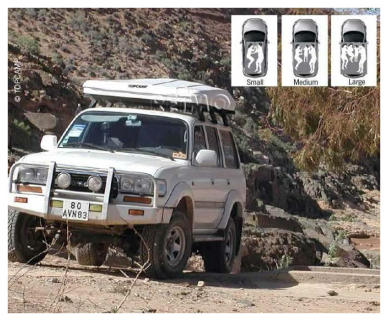 TopCamp Dachzelt für PKW, Bus und Van, 230 cm, 300/1500 mm, 57 kg, 145 cm, 1450