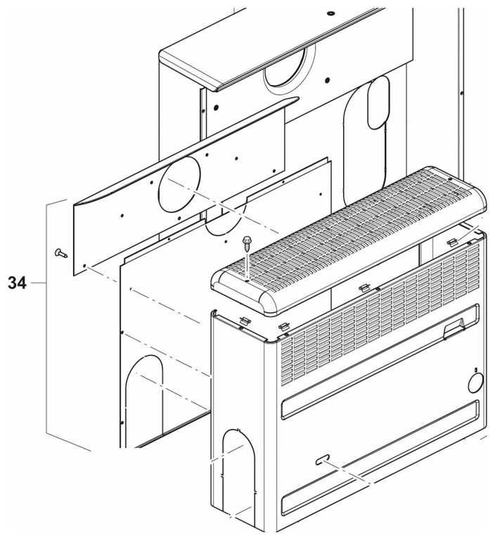 Truma Rückwand RWS für S 2200 mit Wärmeleitblech, braun