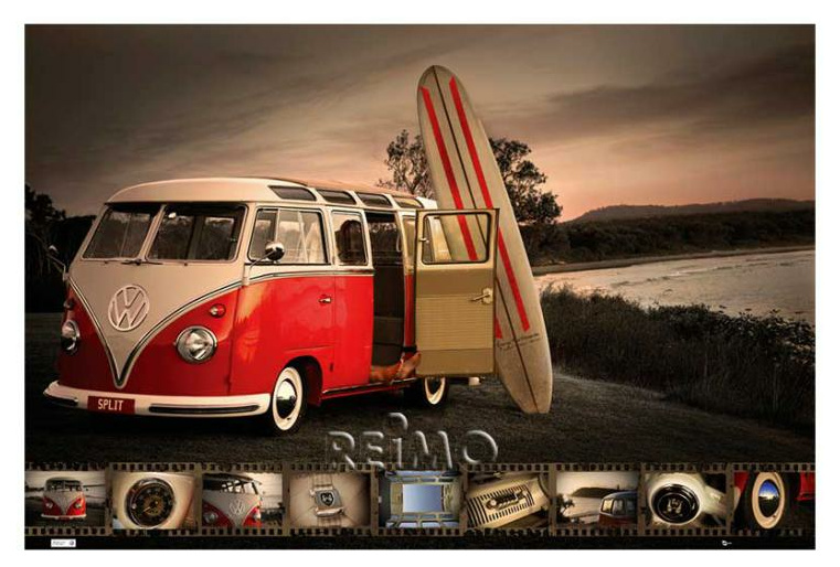 20 Maxi-Poster VW Collection: VW Bus Surfboard