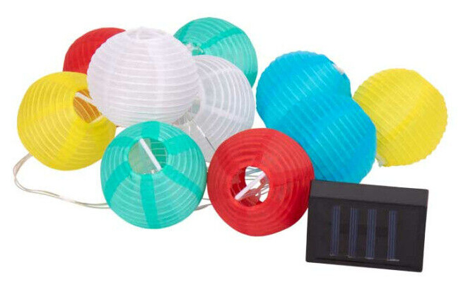 Carbest bunte LED-Lichterkette inkl. Solarmodul & Akku