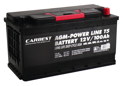 Carbest AGM Batterie 100Ah 353x175x190mm für T5/T6