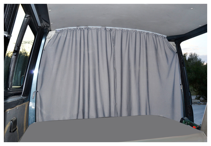Carbest VWT5/6 Trennvorhang Fahrerhaus, grau, 2-lagig, blickdicht