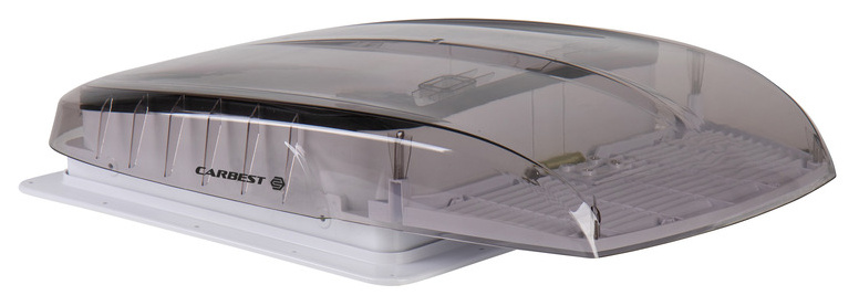Carbest Dachlüftungsanlage VanVent 400 x 400 mm, Rauchglas, mit LED