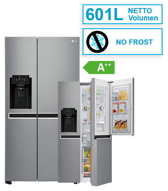 GSJ761PZTZ Side-by-Side, Edelstahl , A++