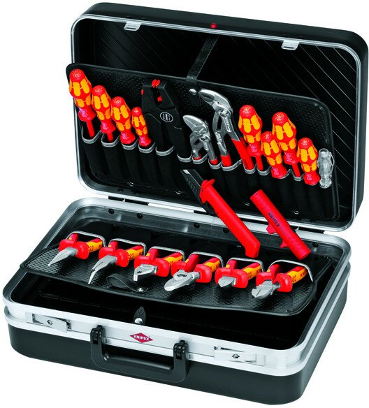 1St. Knipex 00 21 20 VDE Werkzeugkoffer Elektro TOP (meisterkoffer) Abs Koffer 20 Tlg. Farbe Schwarz 415 X 300 X 160 Mm (innen) 41916112