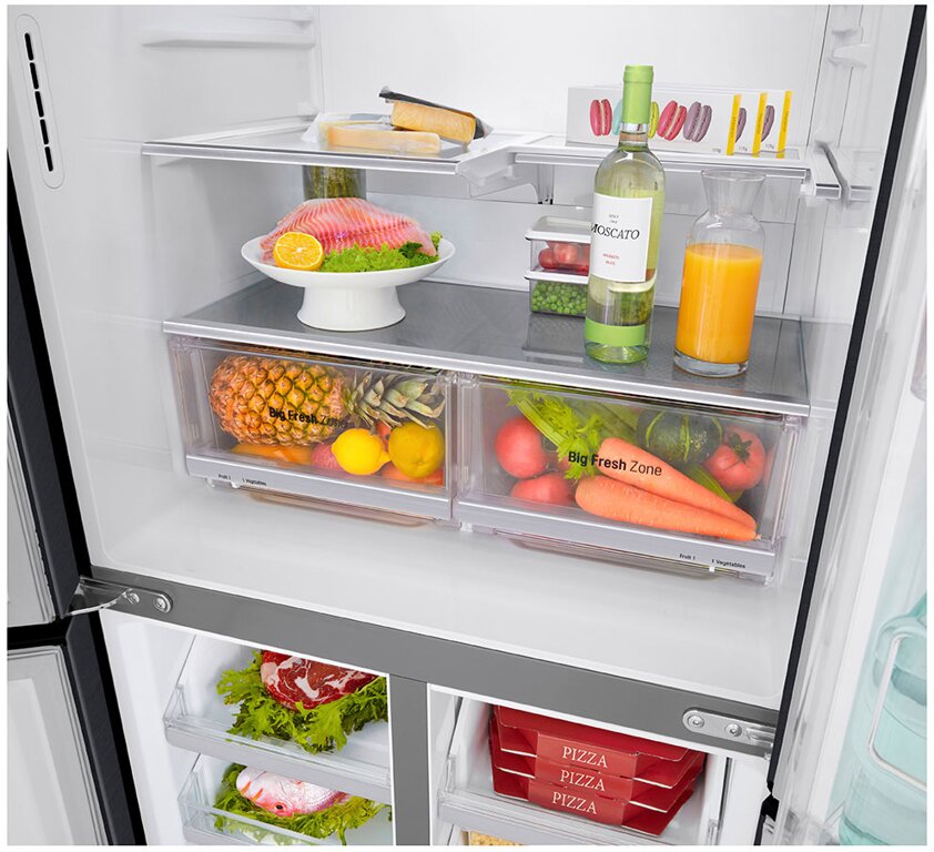 Schmaler Side by Side Kühlschrank Door in Door und Insta View, LG Kühl